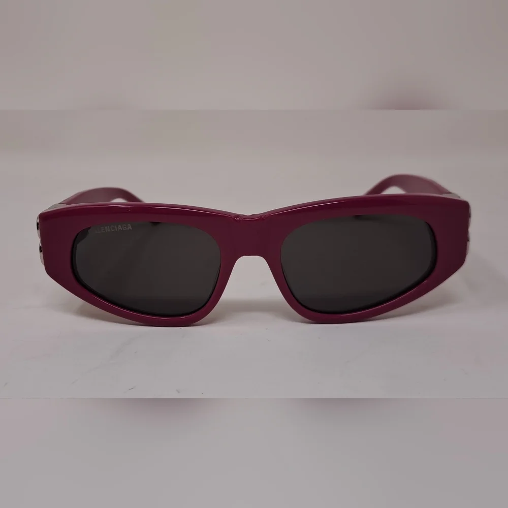 Balenciaga Sunglasses Fuschia Gray BB Temples Oval Cat Eye BB0095S 53-19-135 XL - Picture 8 of 16